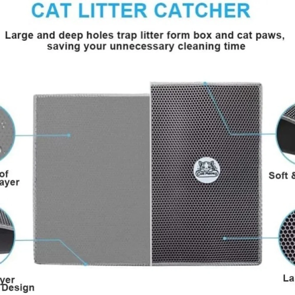 Gray Cat Litter Mat